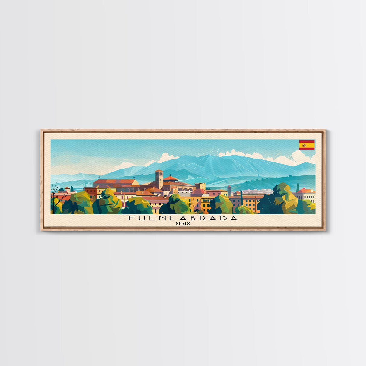 Fuenlabrada Spain Wall Art, Panoramic Travel Poster, Panoramic Framed Canvas Print, City Wall Art, Wall Hanging Home Decor, Travel Art