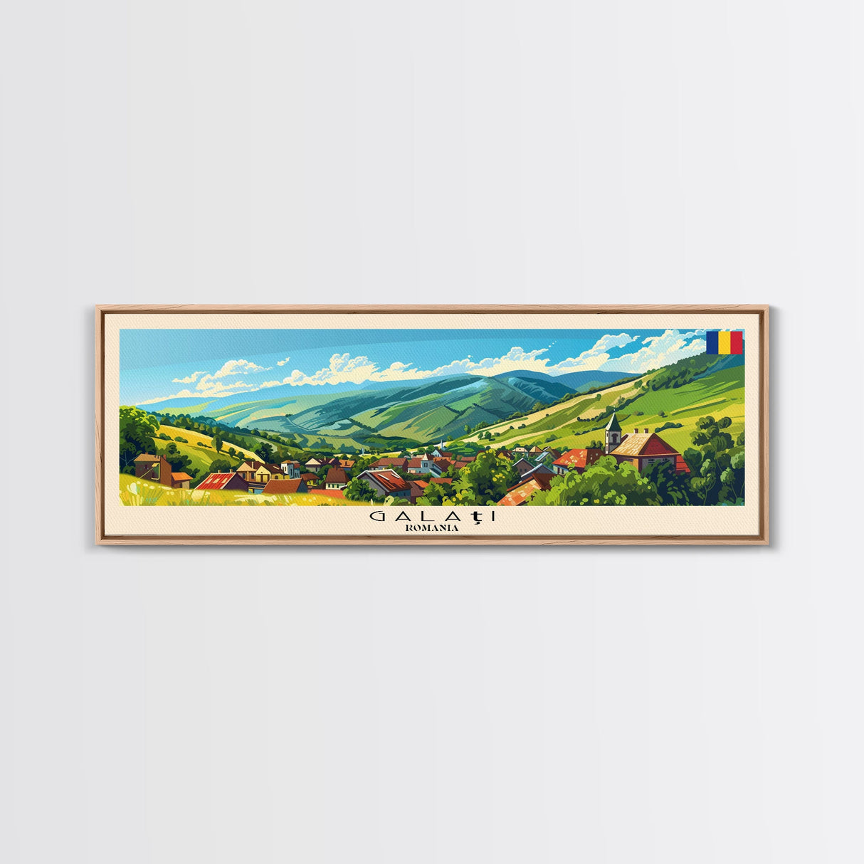 Galati Romania Travel Art, City Art, Framed Canvas Print or Metal Wall Art, Europe Travel Poster, Panoramic Wall Art, Extra Wide Wall Art