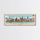 Halle Saale Germany Wall Art, Panoramic Travel Poster, Panoramic Framed Canvas Print, City Wall Art, Wall Hanging Home Decor, Travel Art