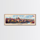 Hradec Czech Republic Travel Art, City Art, Framed Canvas Print or Metal Wall Art, Europe Travel Poster, Panoramic Wall Art, Extra Wide Wall Art