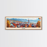 Lasi Romania Wall Art, Panoramic Travel Poster, Panoramic Framed Canvas Print, City Wall Art, Wall Hanging Home Decor, Travel Art