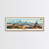 Kyiv Ukraine Wall Art, Panoramic Travel Poster, Panoramic Framed Canvas Print, City Wall Art, Wall Hanging Home Decor, Travel Art