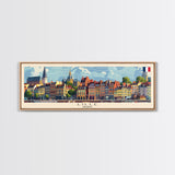 Lille France Wall Art, Panoramic Travel Poster, Panoramic Framed Canvas Print, City Wall Art, Wall Hanging Home Decor, Travel Art