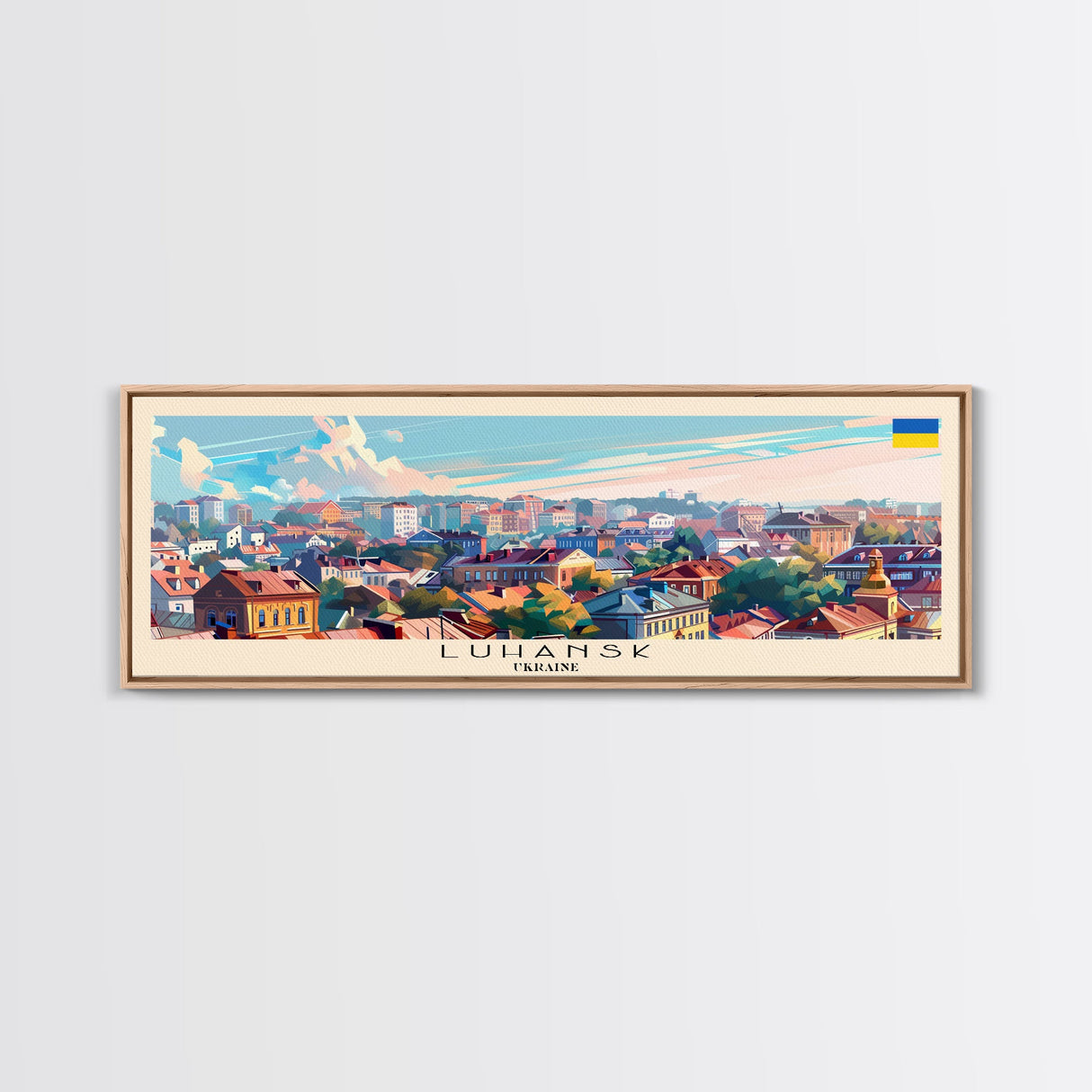 Luhansk Ukraine Wall Art, Panoramic Travel Poster, Panoramic Framed Canvas Print, City Wall Art, Wall Hanging Home Decor, Travel Art