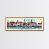 Norrkoping Sweden Travel Print Wall Art, Panoramic City Art, Travel Art, Wall Decor, Vacation Gift, Framed Canvas Print Or Metal Art