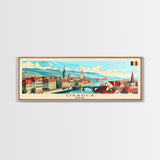 Oradea Romania Travel Print Wall Art, Panoramic City Art, Travel Art, Wall Decor, Vacation Gift, Framed Canvas Print Or Metal Art