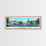 Peterborough United Kingdom Wall Art, Panoramic Travel Poster, Panoramic Framed Canvas Print, City Wall Art, Wall Hanging Home Decor, Travel Art