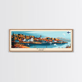 Pori Finland Travel Art, City Art, Framed Canvas Print or Metal Wall Art, Europe Travel Poster, Panoramic Wall Art, Extra Wide Wall Art