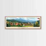 Prievidza Slovakia Travel Print Wall Art, Panoramic City Art, Travel Art, Wall Decor, Vacation Gift, Framed Canvas Print Or Metal Art