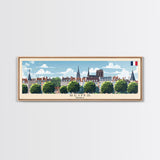 Reims France Travel Art, City Art, Framed Canvas Print or Metal Wall Art, Europe Travel Poster, Panoramic Wall Art, Extra Wide Wall Art