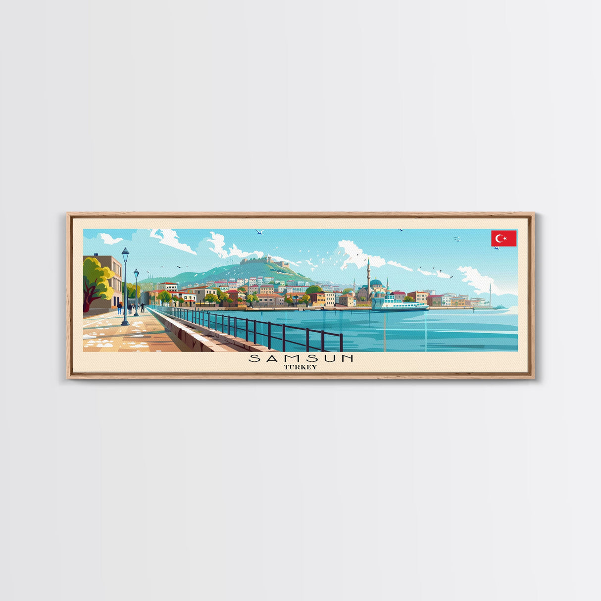 Samsun Turkey Travel Print Wall Art, Panoramic City Art, Travel Art, Wall Decor, Vacation Gift, Framed Canvas Print Or Metal Art