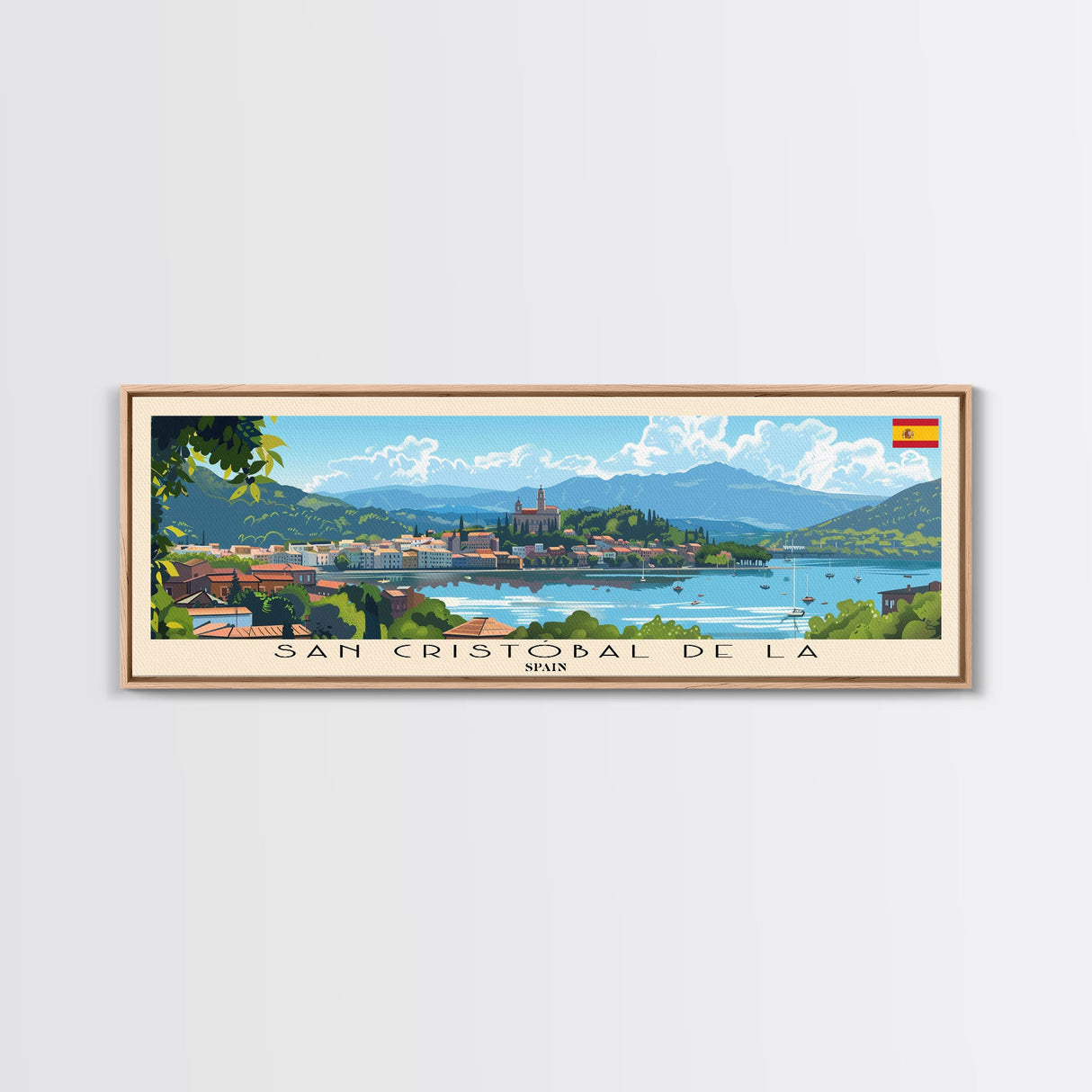 San Cristobal De la Laguna Spain Travel Art, City Art, Framed Canvas Print or Metal Wall Art, Europe Travel Poster, Panoramic Wall Art, Extra Wide Wall Art