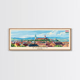 Sopron Hungary Travel Art, City Art, Framed Canvas Print or Metal Wall Art, Europe Travel Poster, Panoramic Wall Art, Extra Wide Wall Art