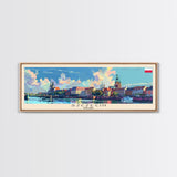 Szczecin Poland Travel Print Wall Art, Panoramic City Art, Travel Art, Wall Decor, Vacation Gift, Framed Canvas Print Or Metal Art