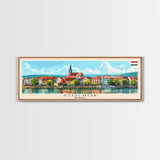 Szkesfehervar Hungary Panoramic Travel Poster, Framed Canvas Print or Metal Wall Art, Travel Art, Home Decor, Panoramic Painting, Midcentury Art