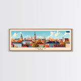 Tartu Estonia Wall Art, Panoramic Travel Poster, Panoramic Framed Canvas Print, City Wall Art, Wall Hanging Home Decor, Travel Art