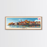 Torun Poland Travel Art, City Art, Framed Canvas Print or Metal Wall Art, Europe Travel Poster, Panoramic Wall Art, Extra Wide Wall Art