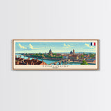 Toulouse Franc Wall Art, Panoramic Travel Poster, Panoramic Framed Canvas Print, City Wall Art, Wall Hanging Home Decor, Travel Art