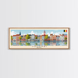 Tournai Belgium Travel Print Wall Art, Panoramic City Art, Travel Art, Wall Decor, Vacation Gift, Framed Canvas Print Or Metal Art