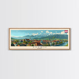 Villach Austria Travel Art, City Art, Framed Canvas Print or Metal Wall Art, Europe Travel Poster, Panoramic Wall Art, Extra Wide Wall Art