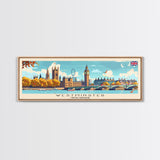 Westminster United Kingdom Wall Art, Panoramic Travel Poster, Panoramic Framed Canvas Print, City Wall Art, Wall Hanging Home Decor, Travel Art