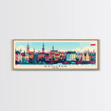 Wroclaw Poland Travel Print Wall Art, Panoramic City Art, Travel Art, Wall Decor, Vacation Gift, Framed Canvas Print Or Metal Art