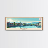 Zugdidi Georgia Travel Print Wall Art, Panoramic City Art, Travel Art, Wall Decor, Vacation Gift, Framed Canvas Print Or Metal Art