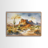 Beautiful Arizona Watercolor Landscape Painting Print, Wood Framed Art, Gift for him, painting, Prints, Abstract Wall Art