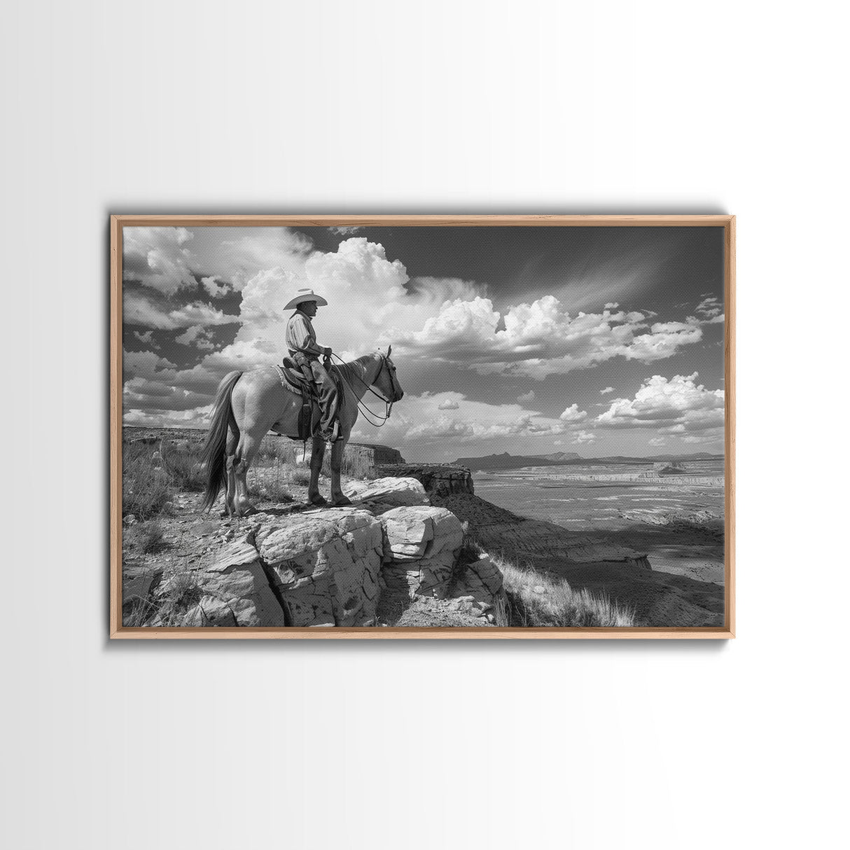 Old Timer's Last Ride, Framed Canvas Print, Metal Art, Boho Farmhouse Decor, Country Western Art, Black and White Photography Print