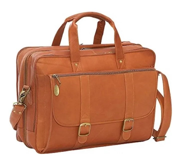 Leather 17" Laptop Expandable Briefcase (Style 100)