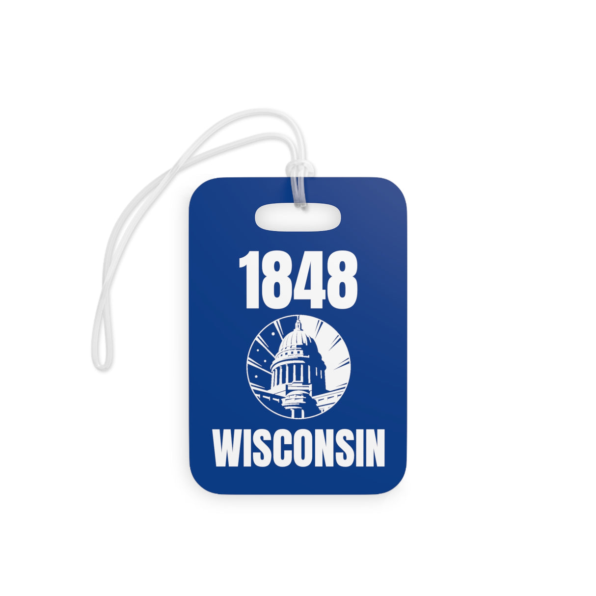 Wisconsin 1848 Tag for Bags and Luggage - Navy/White