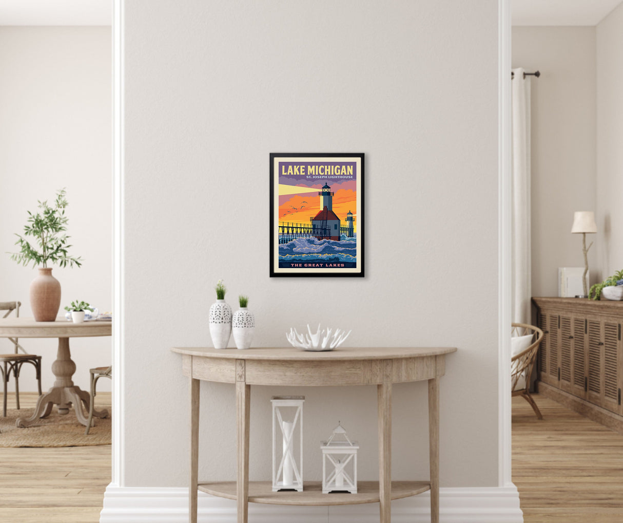 Great Lakes: Lake Michigan (American Travel) Art Print