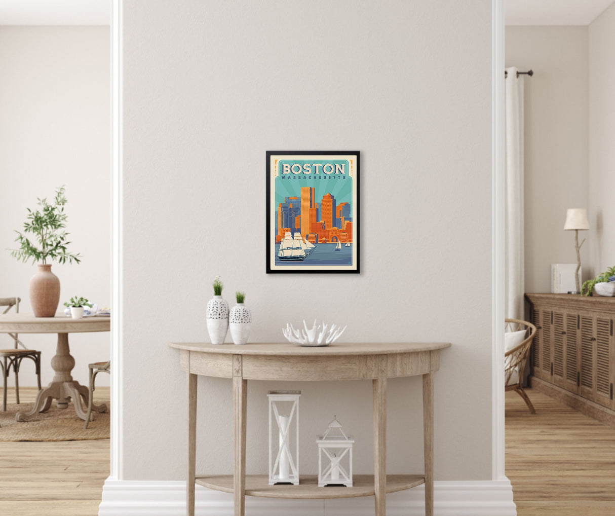 Boston, MA: Harbor (American Travel) Art Print