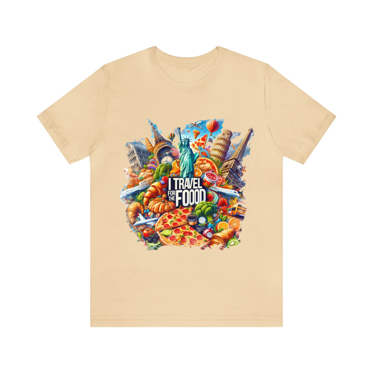 "I Travel for The Food" full color T-shirt