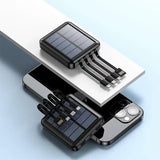 Solar Power Bank w/Built-in Cables by Tech Trendz