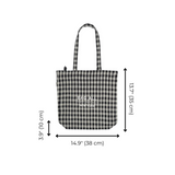 New York City Tote with Zipper and Inside Pocket, Gingham