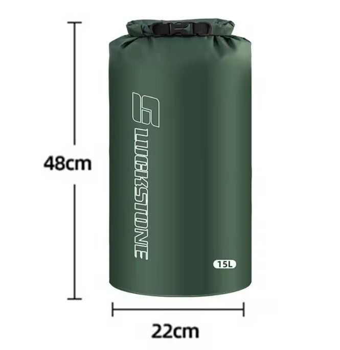 15 Liter - Dark Green Waterproof Dry Bag/Sack - 1 Pc