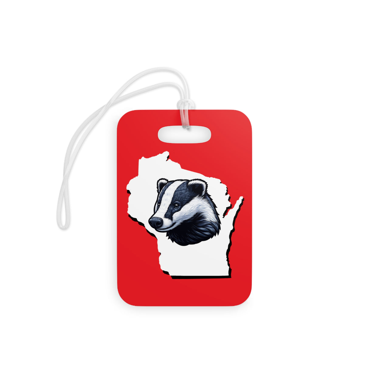 Wisconsin Badger / 1848 Captial Tag for Bags and Luggage - Red