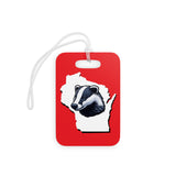 Wisconsin Badger / 1848 Captial Tag for Bags and Luggage - Red