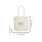 New York City Tote with Zipper and Inside Pocket, Cream