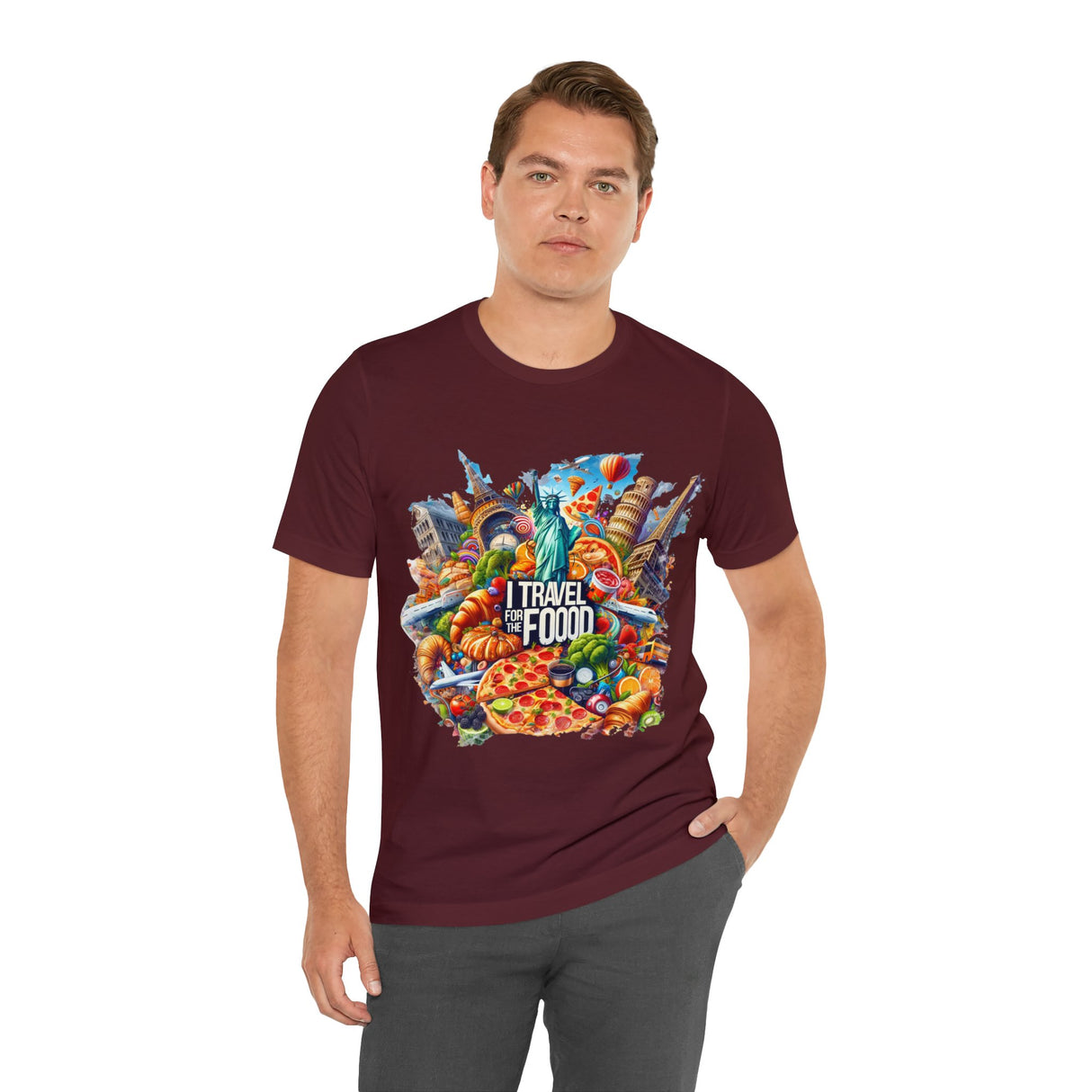 "I Travel for The Food" full color T-shirt