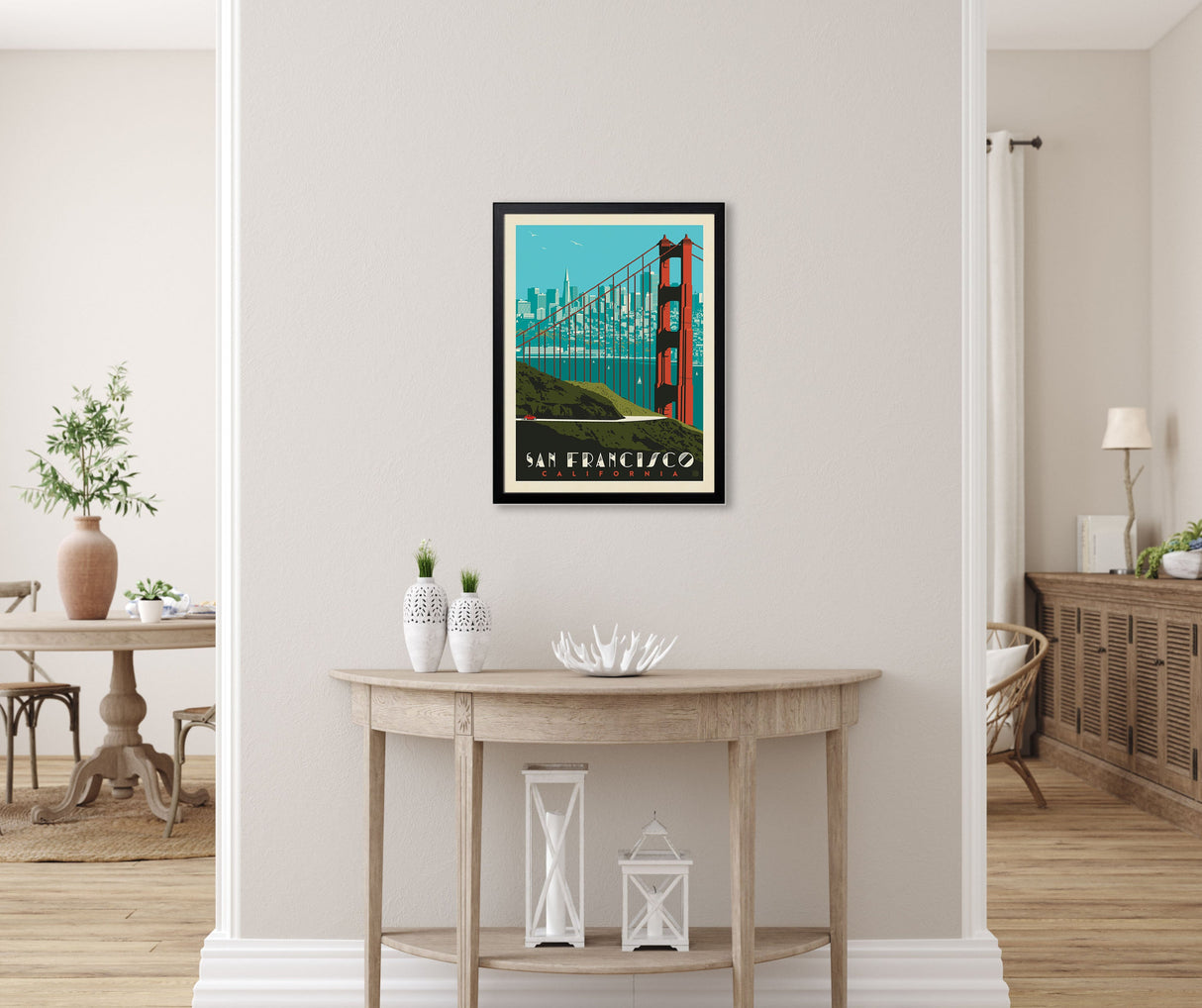 San Francisco: Golden Gate Bridge Skyline (American Travel) Art Print