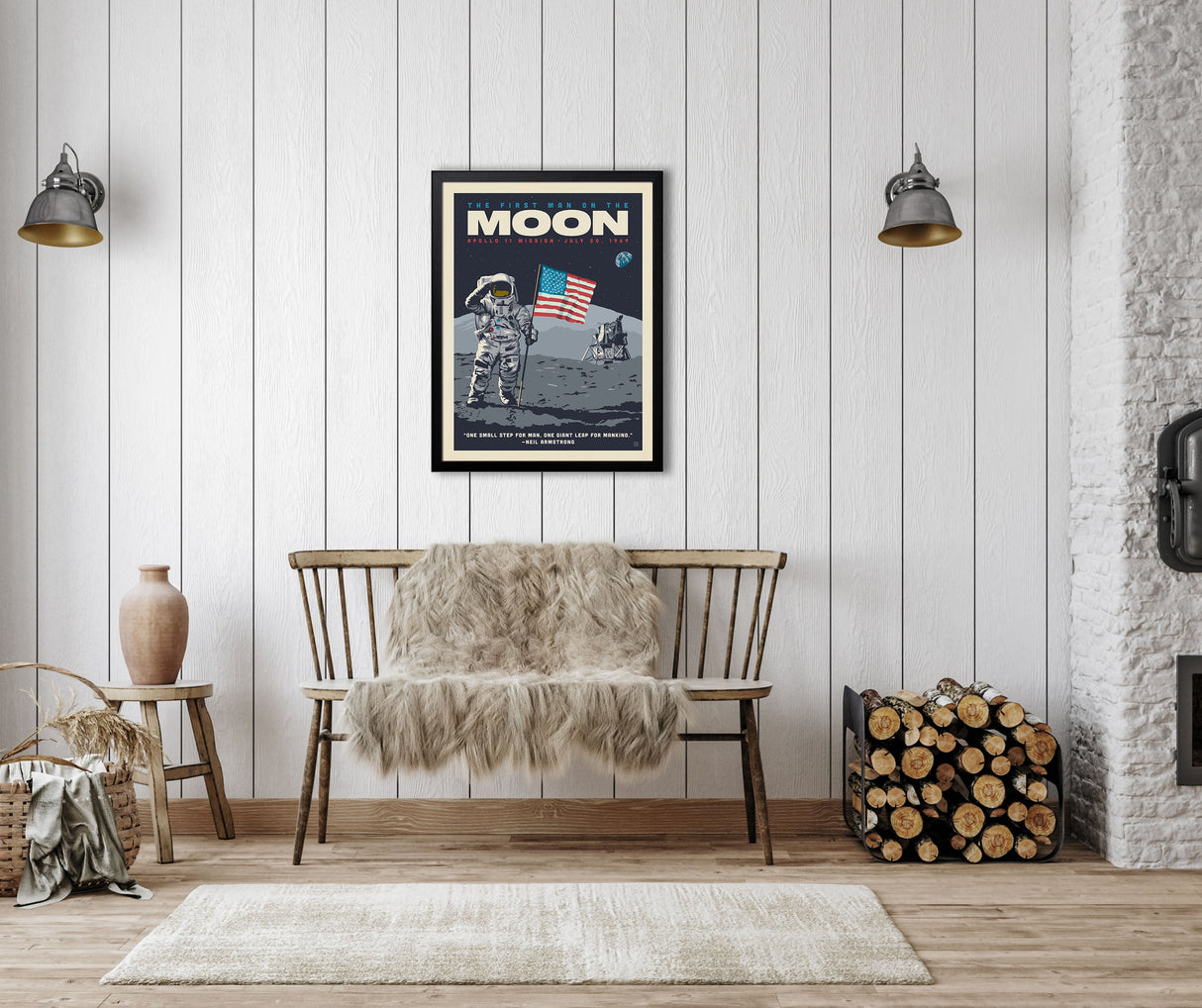 First Man on the Moon (Space Travel) Art Print