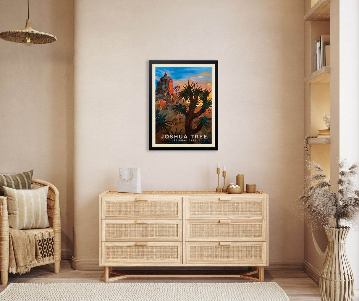 Joshua Tree National Park: Desert Sunrise (63 National Parks) Art Print