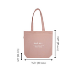 New York City Tote with Zipper and Inside Pocket, Pink/Blush