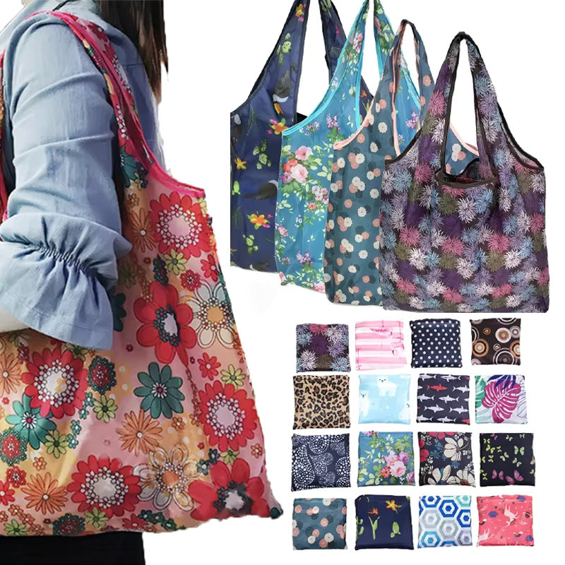 Large Foldable Packable Pocket Size Shopping Tote - Prints & Patterns