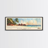 Anse Soleil, Seychelles Watercolor Beach Print, Vacation Gift, Seychelles Wall Art, Framed Canvas Print, Framed Beach Painting