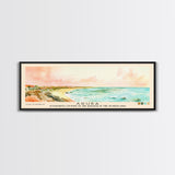 Aruba, autonomous country of the Kingdom of the Netherlands Watercolor Beach Print, Vacation Gift, autonomous country of the Kingdom of the Netherlands Wall Art, Framed Canvas Print, Framed Beach Painting