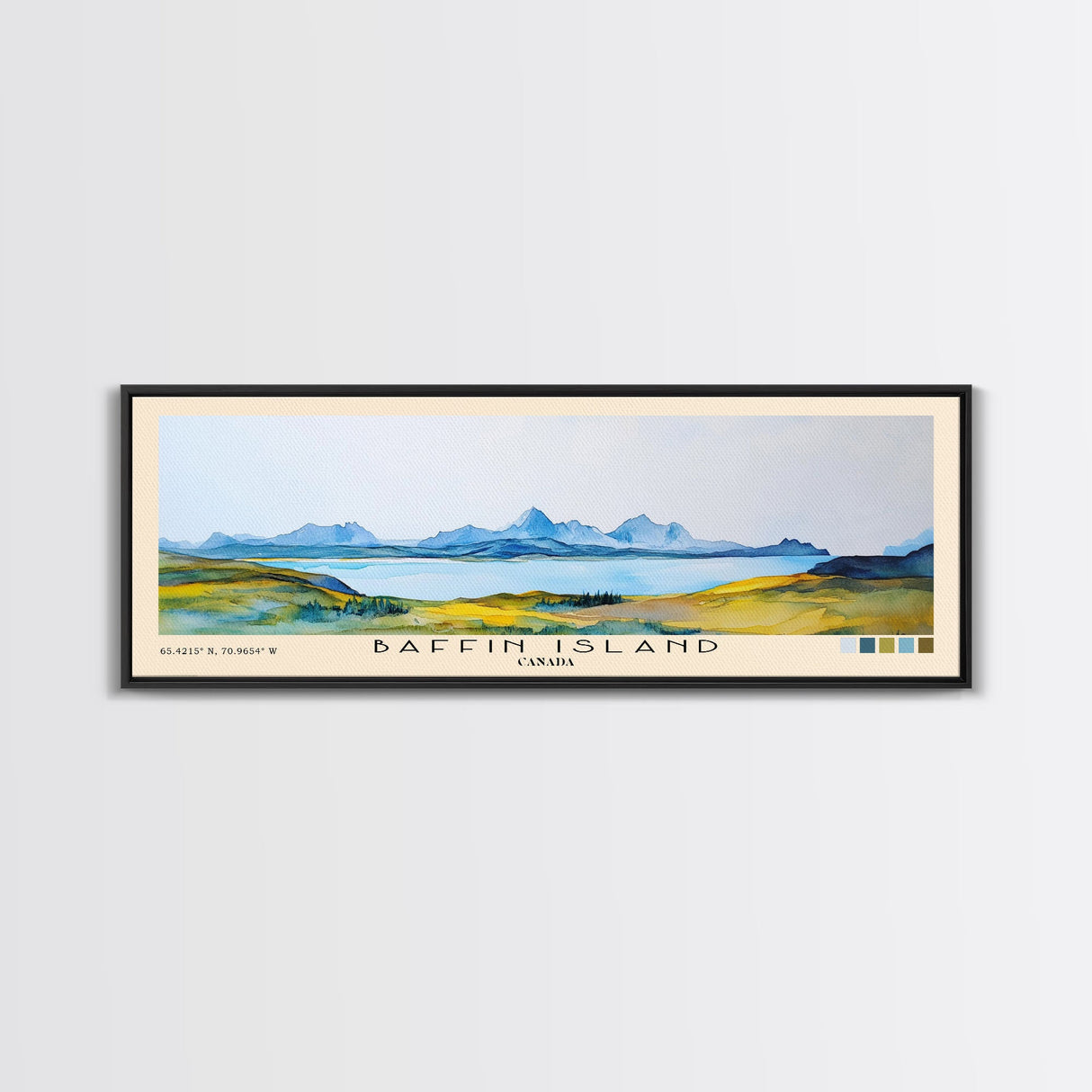 Baffin Island, Canada Watercolor Print, Vacation Gift, Canada Wall Art, Beach Painting, Beach Decor, Large Wall Art, Wood Frame Art