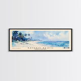 Bávaro Beach, Dominican Republic Watercolor Beach Print, Vacation Gift, Dominican Republic Wall Art, Framed Canvas Print, Framed Beach Painting